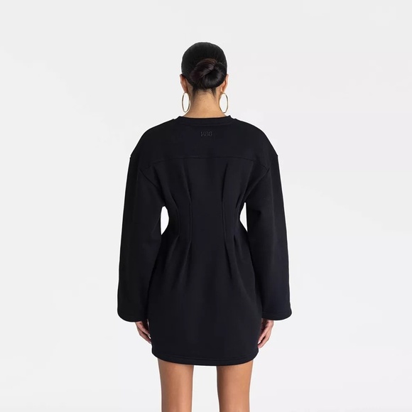 KBB‎ by KAHLANA x Target S Small Long Sleeve The Sweatshirt Dress Mini Black NWT - Picture 2 of 6